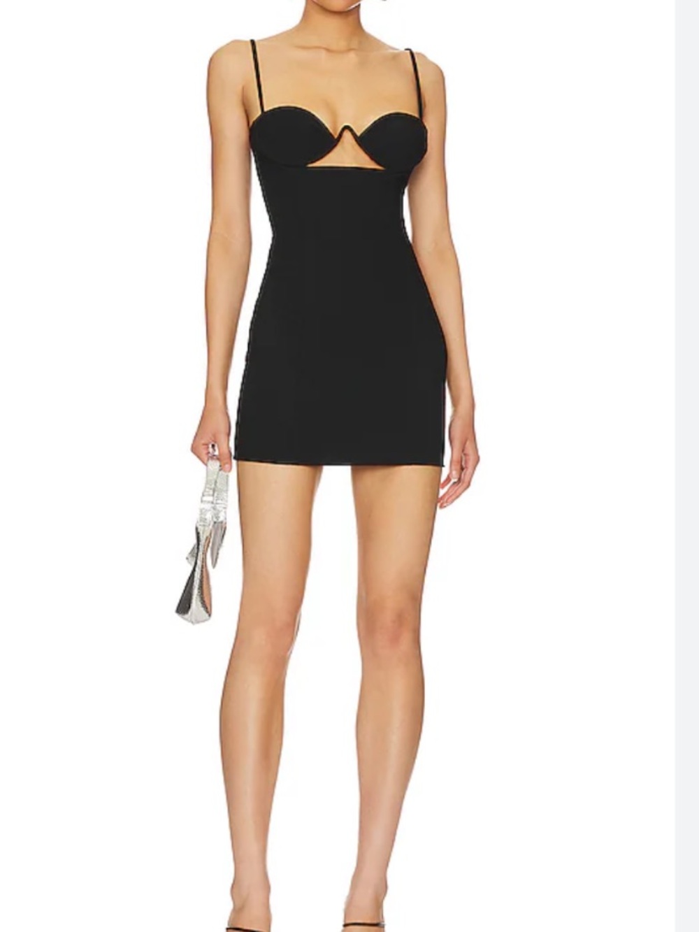 NBD x revolve calla bustier plunge cutout black mini cocktail dress sz m